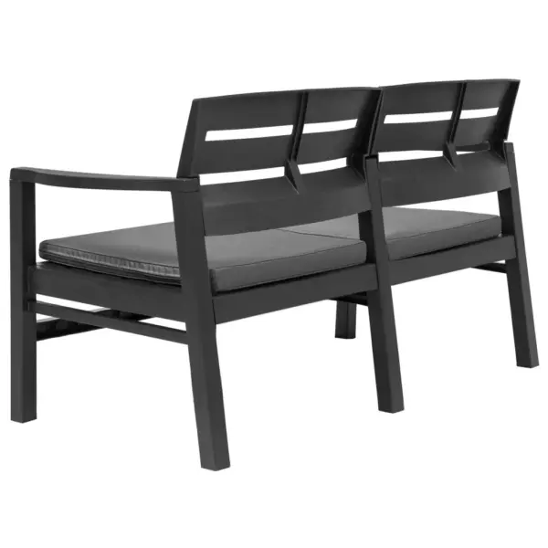 4-osaline aiamööbli komplekt istmepatjadega, plast, antratsiithall – 4