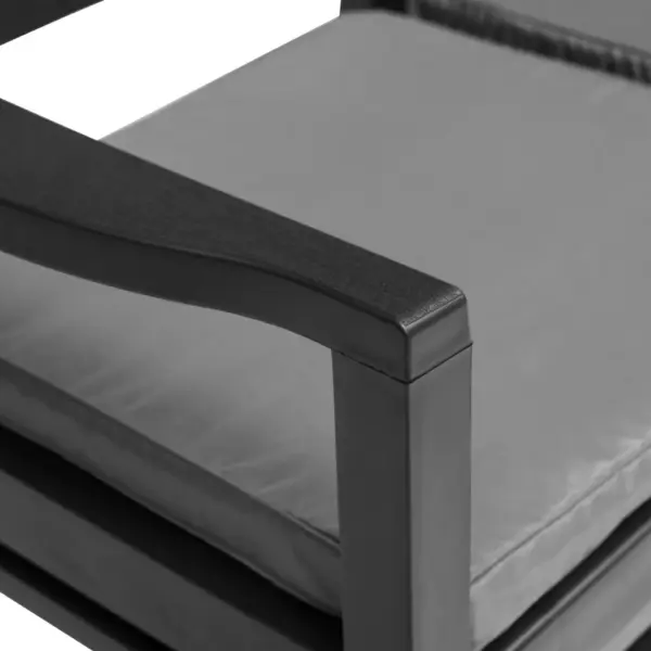 4-osaline aiamööbli komplekt istmepatjadega, plast, antratsiithall – 6