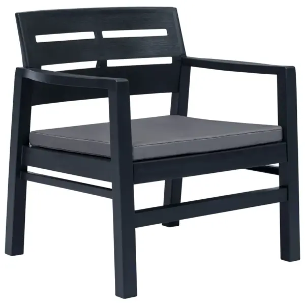 4-osaline aiamööbli komplekt istmepatjadega, plast, antratsiithall – 8