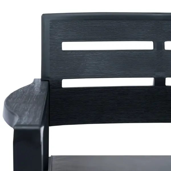 4-osaline aiamööbli komplekt istmepatjadega, plast, antratsiithall – 10