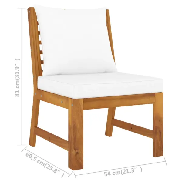 4-osaline akaatsiapuidust aiadiivanikomplekt patjadega, kreemjas, laud 100 x 50 cm – 12