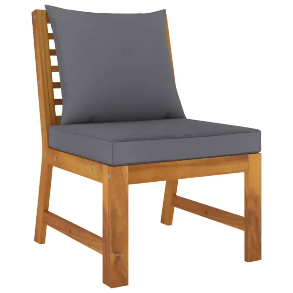 4-osaline akaatsiapuidust aiadiivanikomplekt patjadega, tumehall, laud 100 x 50 cm – 6