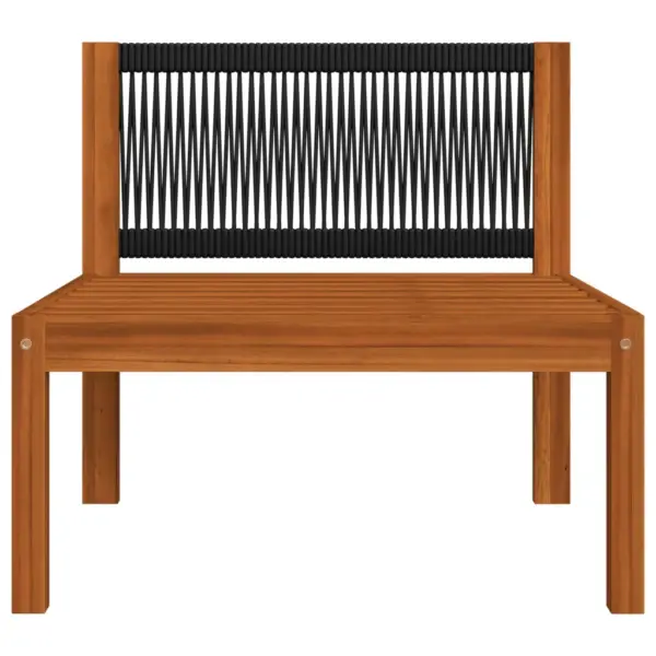 4-osaline akaatsiapuidust aiamööbli komplekt köisseljatoega, kreemikasvalged padjad, laud 63 x 63 cm – 10