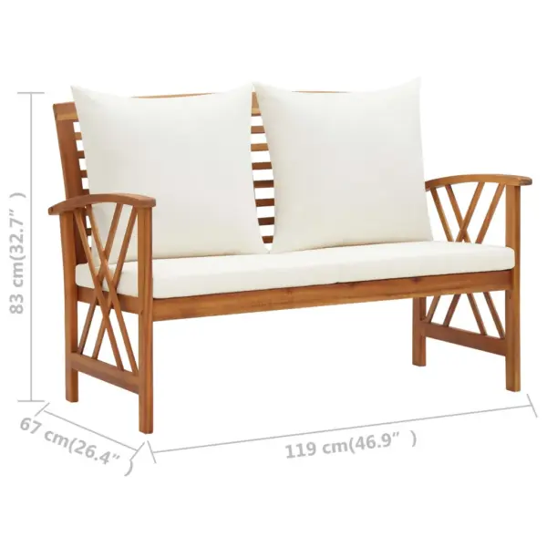 4-osaline akaatsiapuidust aiamööbli komplekt patjadega, kohvilaud 102 x 50 x 43 cm – 11
