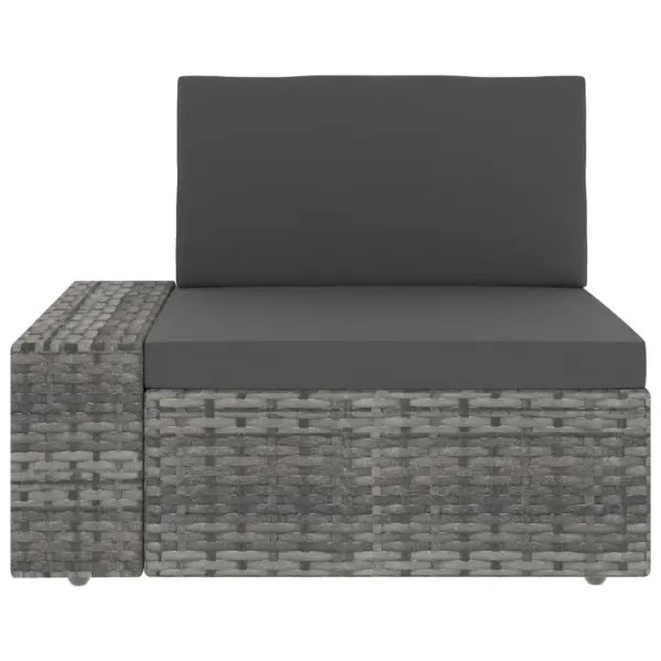 4-osaline modulaarne aiamööbli komplekt, polürotang, hall ja antratsiithall, patjadega – 12