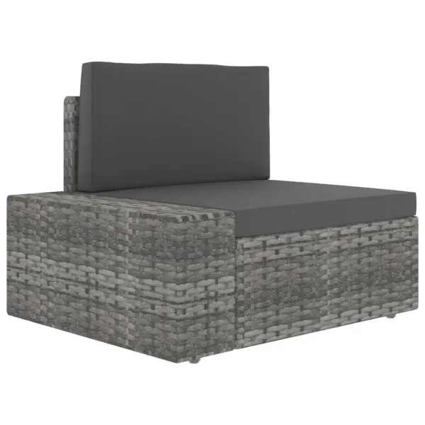 4-osaline modulaarne aiamööbli komplekt, polürotang, hall ja antratsiithall, patjadega – 13