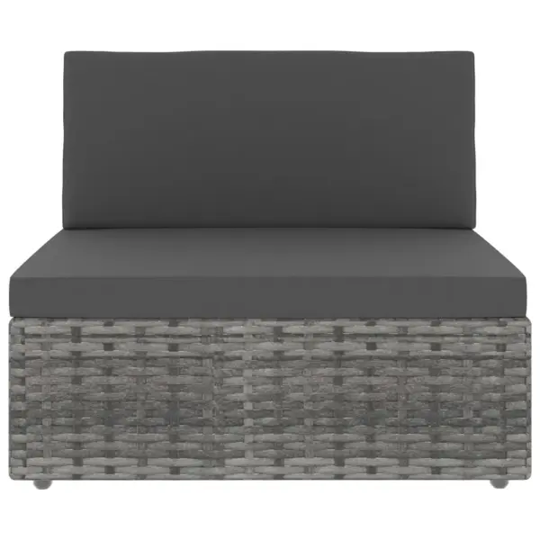 4-osaline modulaarne aiamööbli komplekt, polürotang, hall ja antratsiithall, patjadega – 3