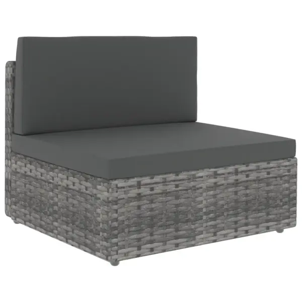 4-osaline modulaarne aiamööbli komplekt, polürotang, hall ja antratsiithall, patjadega – 4