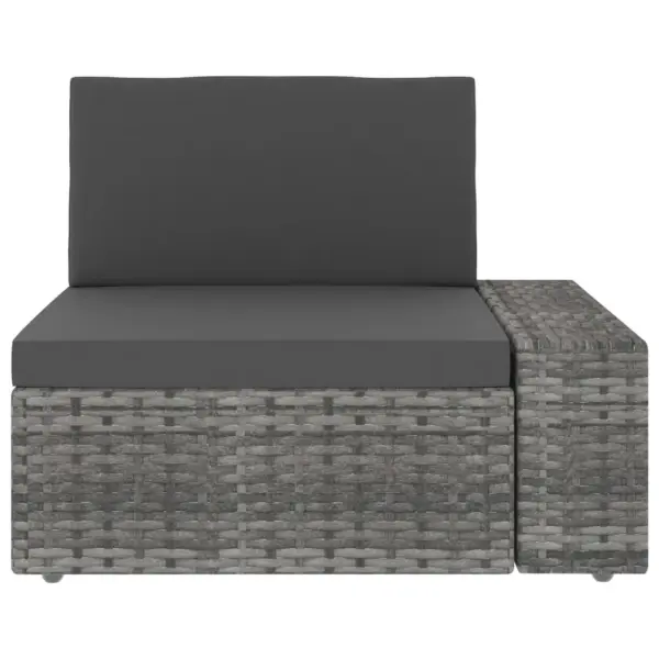 4-osaline modulaarne aiamööbli komplekt, polürotang, hall ja antratsiithall, patjadega – 8