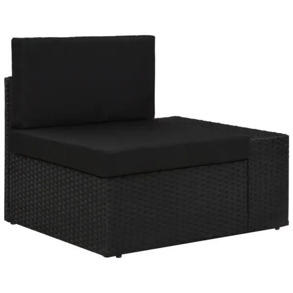 4-osaline modulaarne polürotangist aiadiivanite komplekt patjadega, must – 6