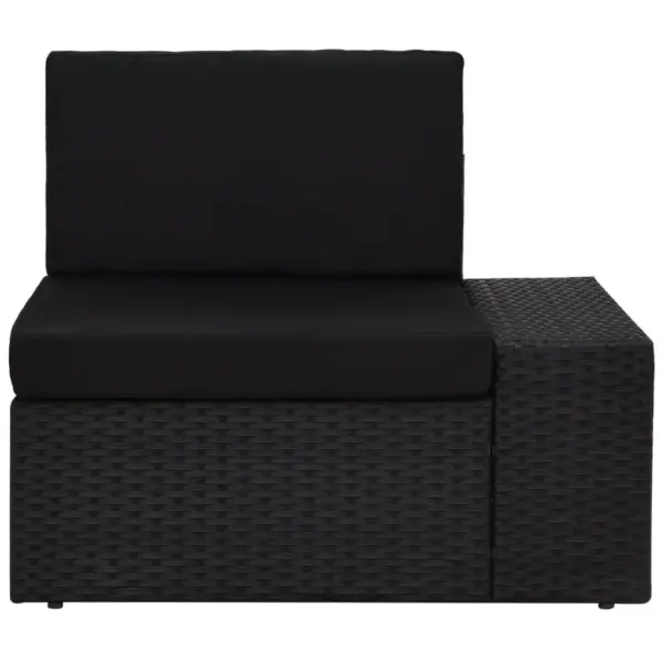 4-osaline modulaarne polürotangist aiadiivanite komplekt patjadega, must – 7