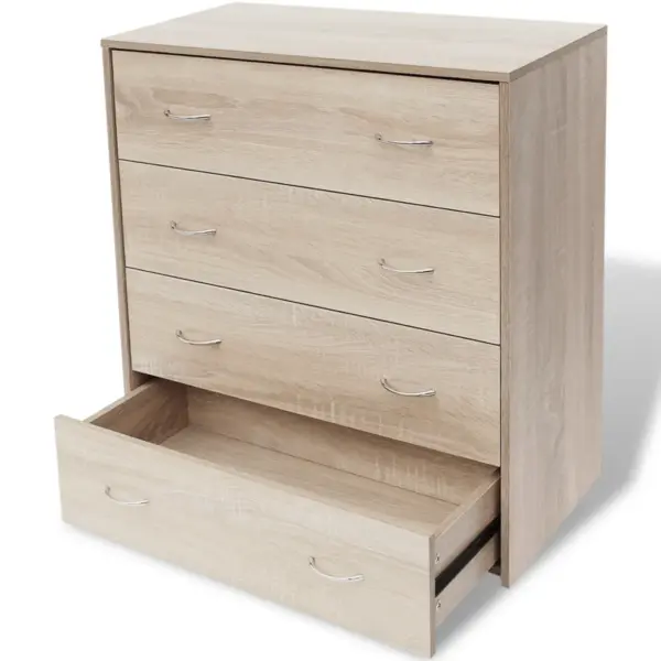 4 sahtliga tammevärvi kummut, tehispuit ja MDF, 60 x 30,5 x 71 cm – 2