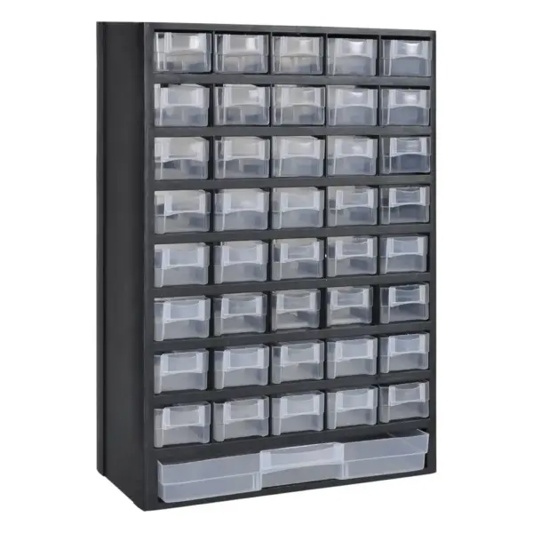 Seinale kinnitatav 41 sahtliga tööriistakapp, 2 tk, must raam, plast, 31 x 13,8 x 49 cm – 2