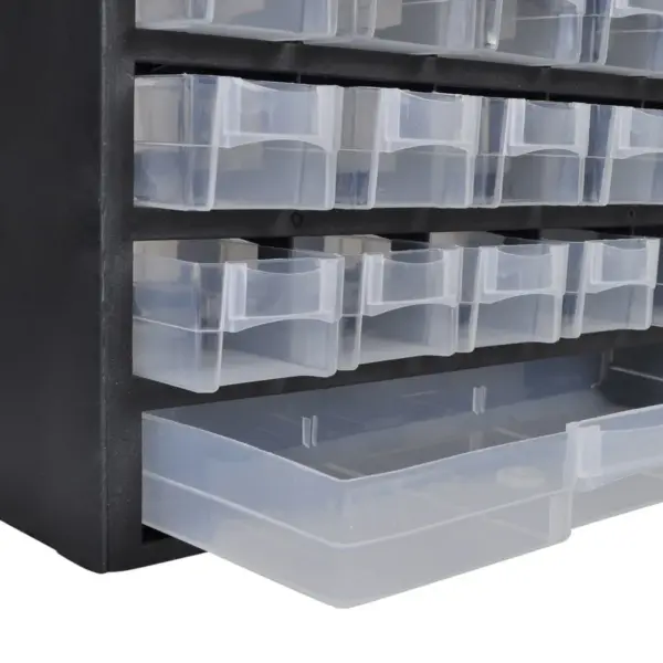 Seinale kinnitatav 41 sahtliga tööriistakapp, 2 tk, must raam, plast, 31 x 13,8 x 49 cm – 3