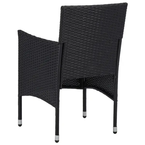 5-osaline aiamööbli komplekt musta polürotangi ja akaatsiapuidust lauaga, laud 80 x 80 cm – 8