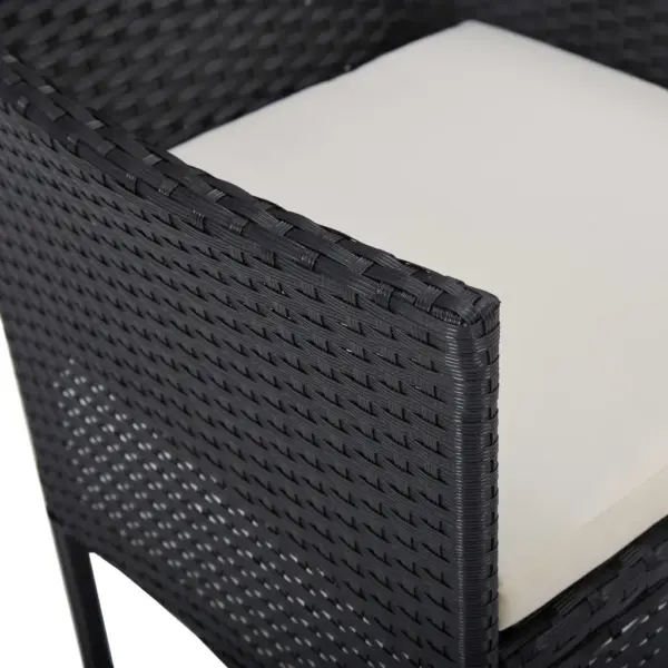 5-osaline aiamööbli komplekt musta polürotangi ja akaatsiapuidust lauaga, laud 80 x 80 cm – 10