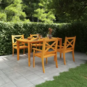 5-osaline akaatsiapuidust aiamööbli komplekt liistdisainiga, pruun, laud 160 x 90 cm