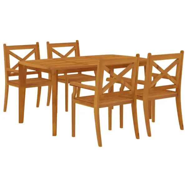 5-osaline akaatsiapuidust aiamööbli komplekt liistdisainiga, pruun, laud 160 x 90 cm – 3