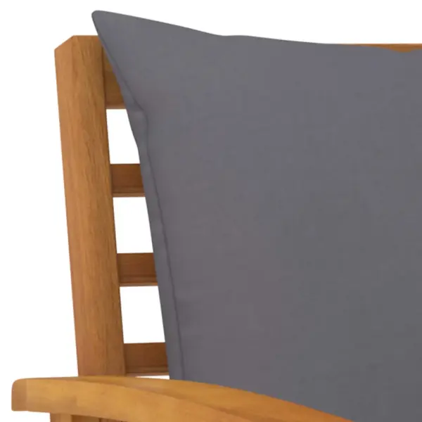 5-osaline aiamööbli komplekt patjadega, akaatsiapuit, tumehall, laud 100 x 50 cm – 5