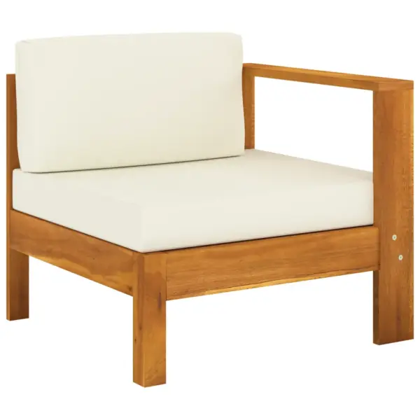 5-osaline akaatsiapuidust nurgaga aiamööbli komplekt patjadega, laud 100 x 60 cm – 4