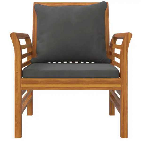 5-osaline akaatsiapuidust aiamööbli komplekt patjadega, pruun, laud 100 x 50 x 50 cm – 5
