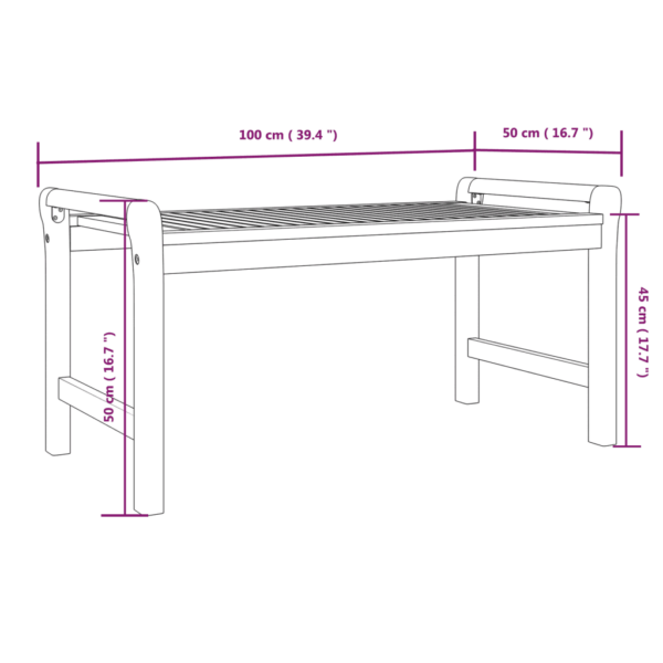 5-osaline akaatsiapuidust aiamööbli komplekt patjadega, pruun, laud 100 x 50 x 50 cm – 10