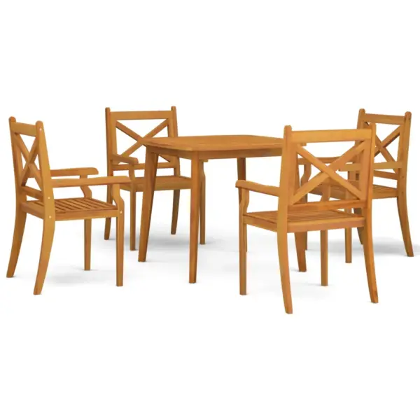 5-osaline akaatsiapuidust aiamööbli komplekt, pruun, laud 85 x 85 cm – 2