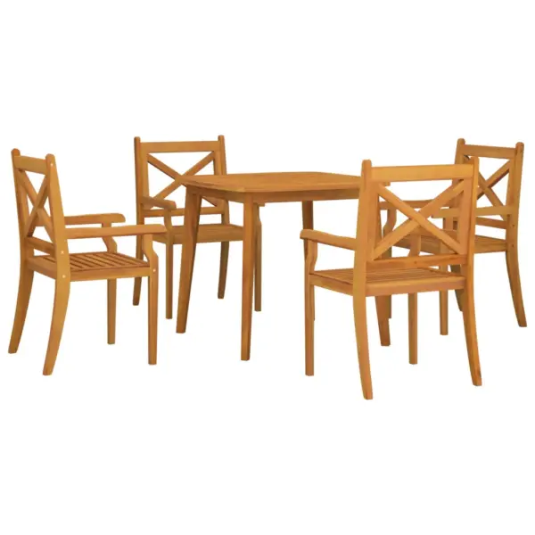 5-osaline akaatsiapuidust aiamööbli komplekt, pruun, laud 85 x 85 cm – 3