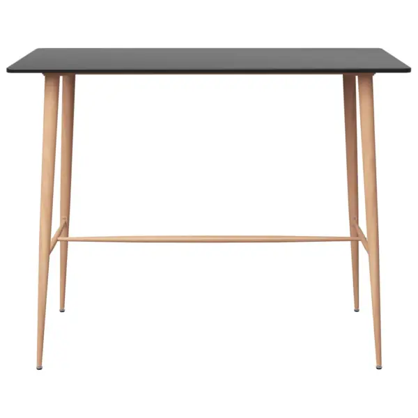 5-osaline baarikomplekt musta MDF-baarilaua ja hallide PP-baaripukkidega, 120 x 60 x 105 cm – 3