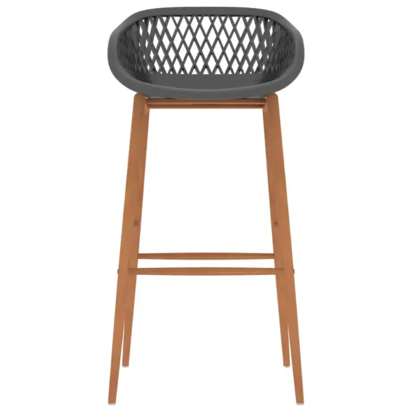 5-osaline baarikomplekt musta MDF-baarilaua ja hallide PP-baaripukkidega, 120 x 60 x 105 cm – 8