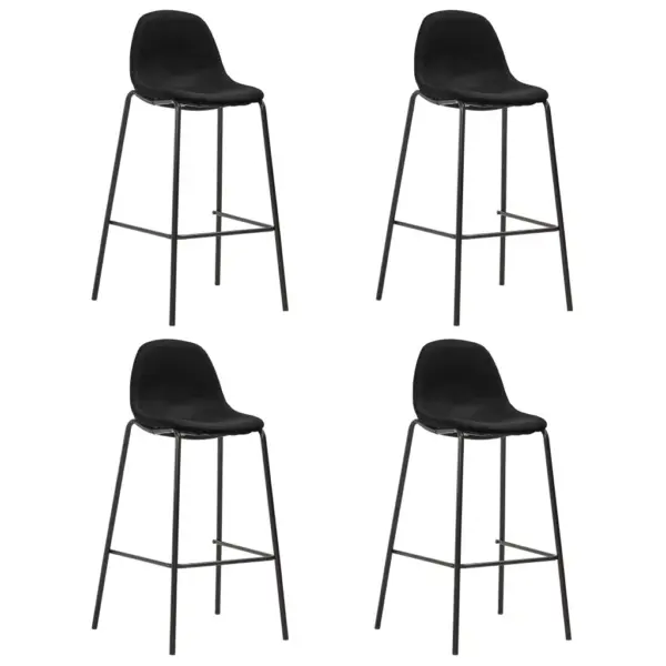 5-osaline baarikomplekt lauaga, mustad kangast baaritoolid, valge lauaplaat – 2