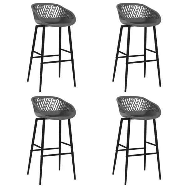 5-osaline baarikomplekt baarilaua ja 4 halli baaritooliga, must, MDF ja metall, laud 120 x 60 x 105 cm – 6