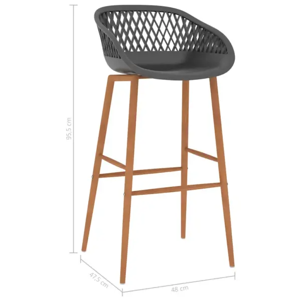 5-osaline baarikomplekt valge baarilauaga ja hallide võrguga baaripukkidega, laud 120 x 60 x 105 cm – 13