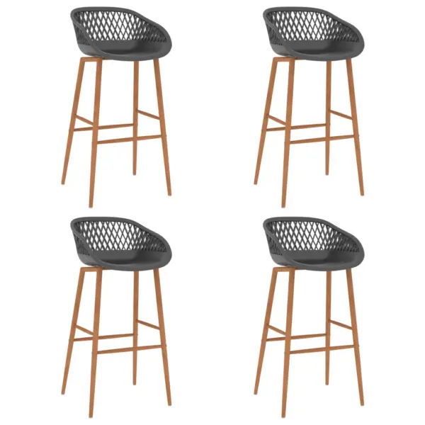 5-osaline baarikomplekt valge baarilauaga ja hallide võrguga baaripukkidega, laud 120 x 60 x 105 cm – 6