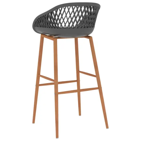5-osaline baarikomplekt valge baarilauaga ja hallide võrguga baaripukkidega, laud 120 x 60 x 105 cm – 10