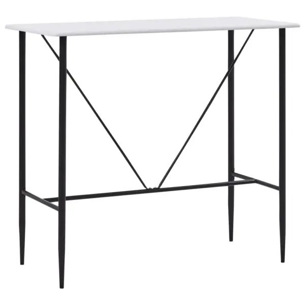 5-osaline baarikomplekt valge lauaga ja mustade plastist baaritoolidega, 120 x 60 x 110 cm – 2