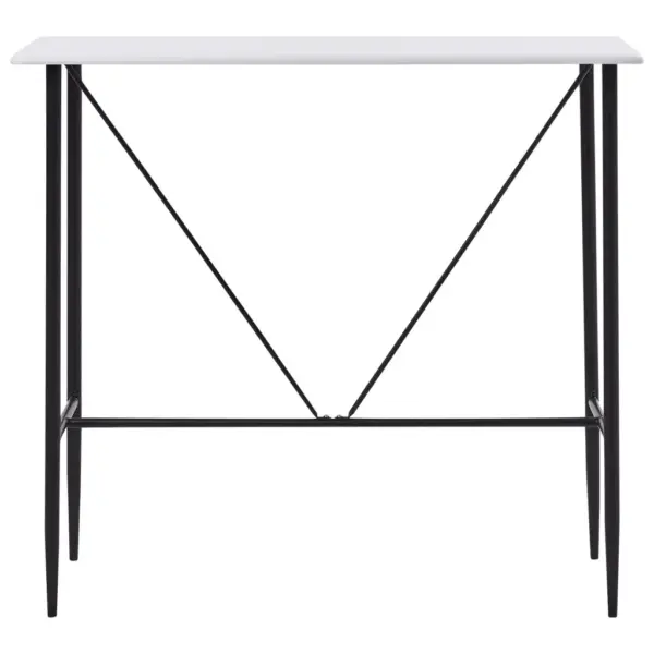 5-osaline baarikomplekt valge lauaga ja mustade plastist baaritoolidega, 120 x 60 x 110 cm – 3