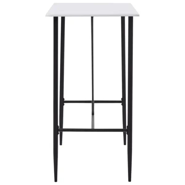 5-osaline baarikomplekt valge lauaga ja mustade plastist baaritoolidega, 120 x 60 x 110 cm – 4