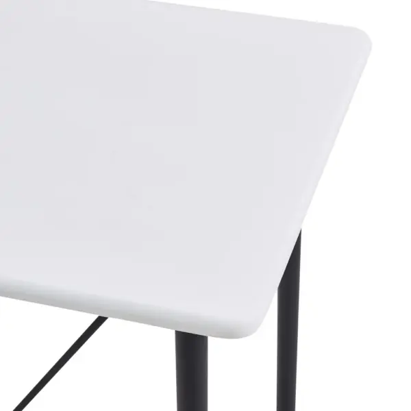 5-osaline baarikomplekt valge lauaga ja mustade plastist baaritoolidega, 120 x 60 x 110 cm – 5