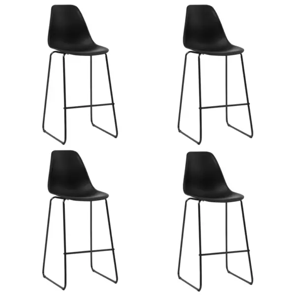 5-osaline baarikomplekt valge lauaga ja mustade plastist baaritoolidega, 120 x 60 x 110 cm – 7