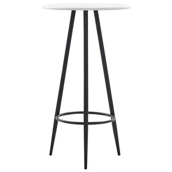 5-osaline baarikomplekt valge ümara lauaga ja mustade plastist baaritoolidega, laud 60 x 107,5 cm – 2