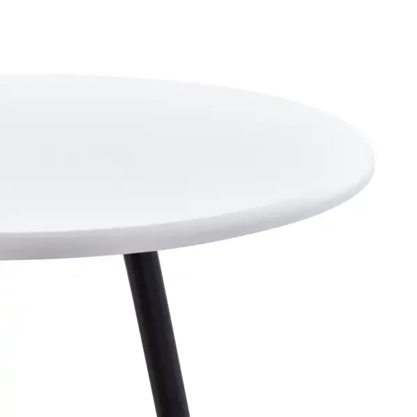 5-osaline baarikomplekt valge ümara lauaga ja mustade plastist baaritoolidega, laud 60 x 107,5 cm – 4