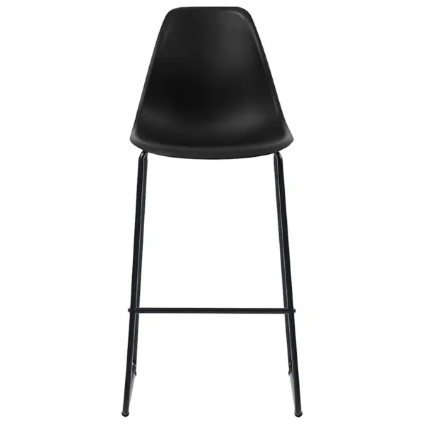 5-osaline baarikomplekt valge ümara lauaga ja mustade plastist baaritoolidega, laud 60 x 107,5 cm – 7