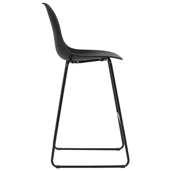 5-osaline baarikomplekt valge ümara lauaga ja mustade plastist baaritoolidega, laud 60 x 107,5 cm – 8
