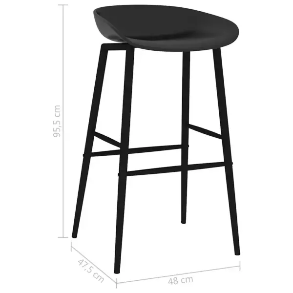5-osaline baarikomplekt MDF baarilaua ja mustade baaripukkidega, valge/must – 13