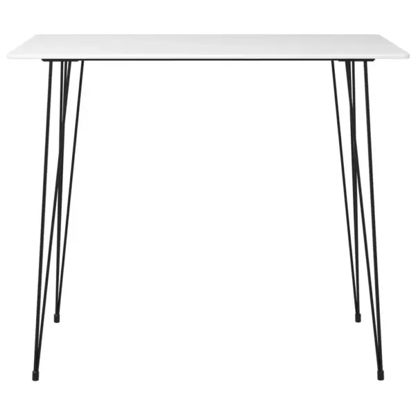 5-osaline baarikomplekt MDF baarilaua ja mustade baaripukkidega, valge/must – 3
