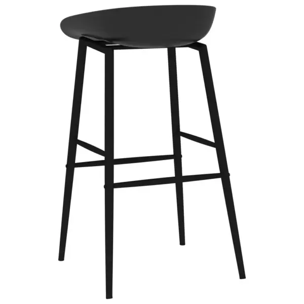 5-osaline baarikomplekt MDF baarilaua ja mustade baaripukkidega, valge/must – 10