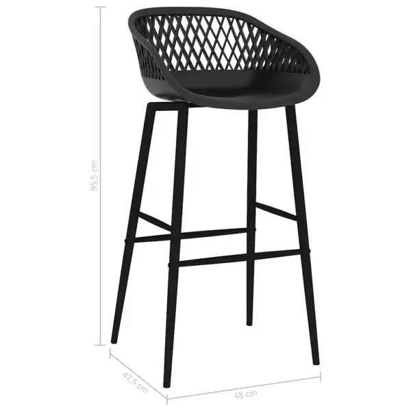 5-osaline baarikomplekt, valge MDF-baarilaud ja mustad baaripukid – 13