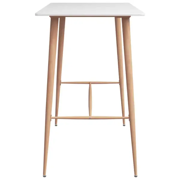 5-osaline baarikomplekt, valge MDF-baarilaud ja mustad baaripukid – 4