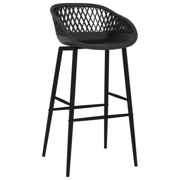 5-osaline baarikomplekt, valge MDF-baarilaud ja mustad baaripukid – 7